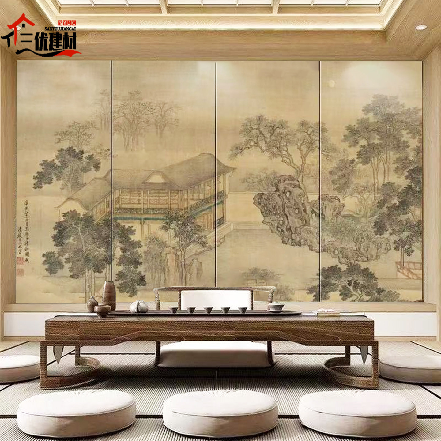 中式客厅电视沙发床头卧室酒店玄关刺绣硬包背景墙宋氏硬包打印画,淘宝优惠券,粉丝福利购,淘宝优惠卷