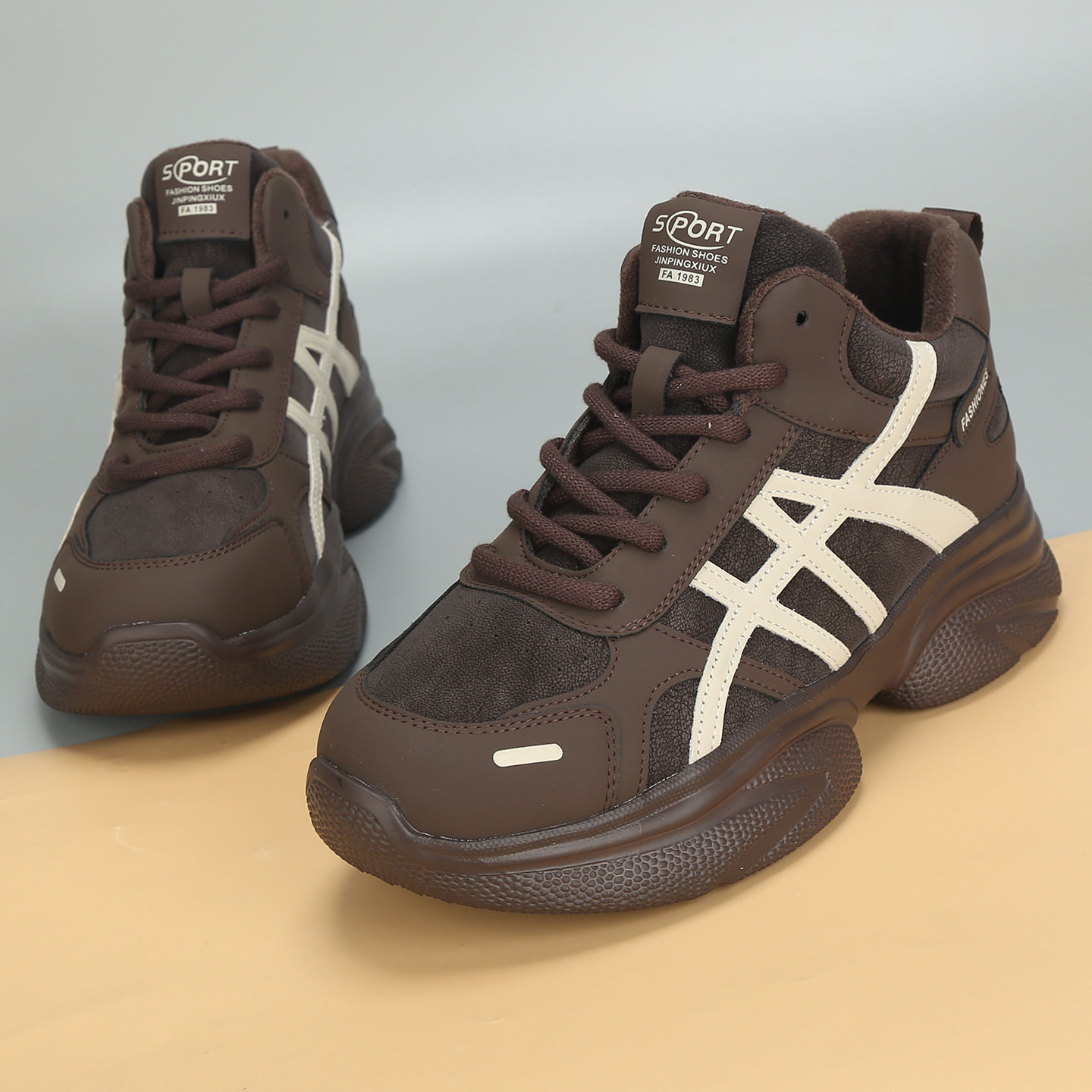 2025冬季新款大码女鞋41到43加肥加绒高帮运动休闲老爹鞋大号,淘宝优惠券,粉丝福利购,淘宝优惠卷