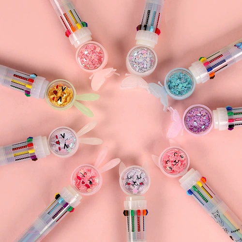 Милая многоцветная прозрачная универсальная шариковая ручка для школьников