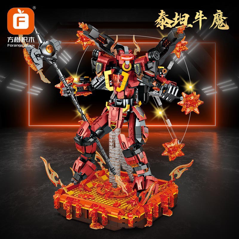 方橙FC1517西游记机甲系列齐天悟空佛怒哪吒手办拼装积木玩具模型