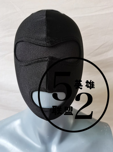 52英雄联盟  PU皮 黑色网眼 开嘴 短款拼接头套定制 无拉链 - 图3
