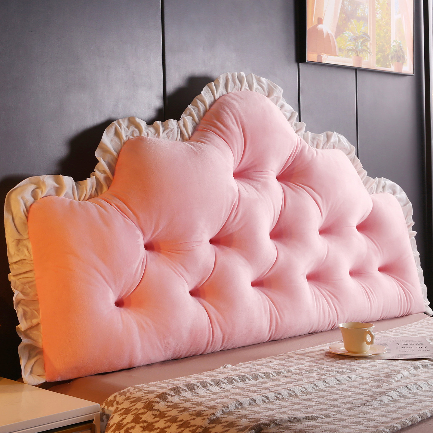 公主风床头靠垫加高床上靠枕防撞榻榻米软包大靠背飘窗看书软垫,淘宝优惠券,粉丝福利购,淘宝优惠卷
