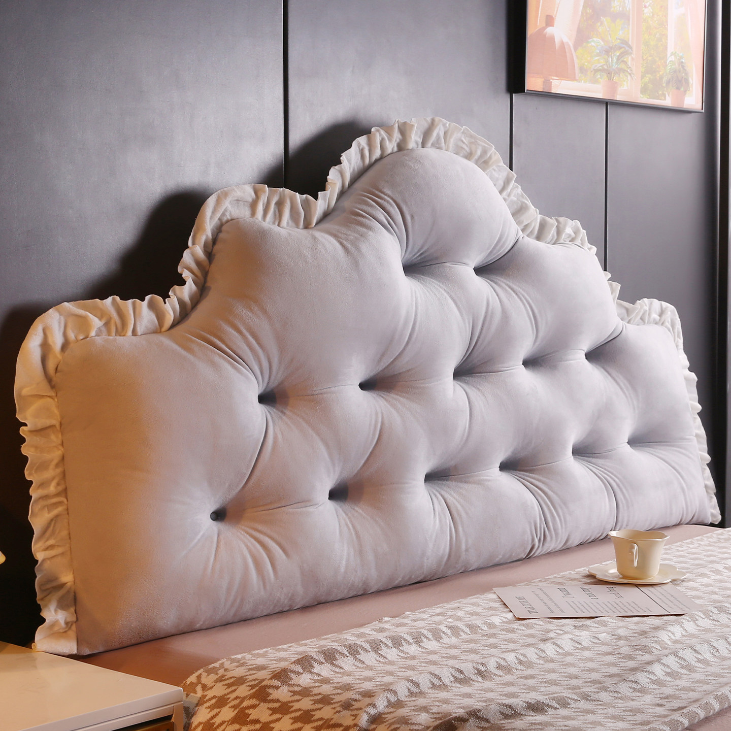 现代风床头软包靠垫加高加大靠背卧室双人床上靠枕防撞软垫绑带,淘宝优惠券,粉丝福利购,淘宝优惠卷