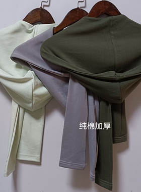 纯棉带帽披肩秋冬时尚保暖连帽一体装饰围脖防寒护颈加厚两用围巾