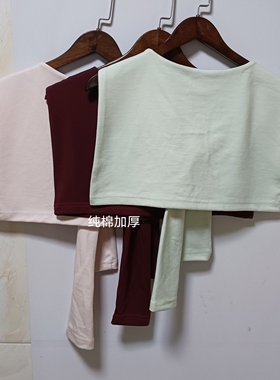 秋冬季加宽加长护颈椎纯棉加厚假领子装饰打结围巾绑带系带小披肩