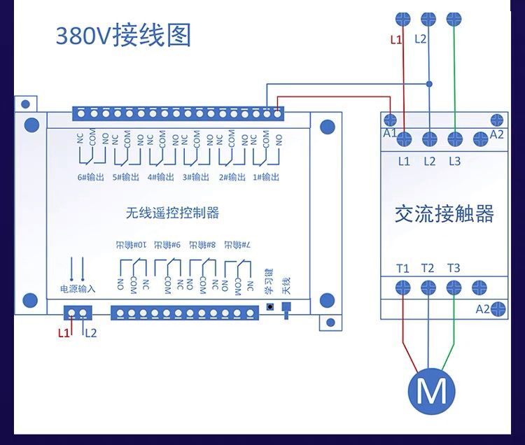 订制按键工业遥控器12V24V220V380V6路8路10路电柜无线遥控开关 - 图2