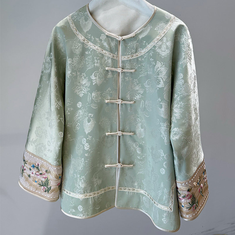 国风刺绣上衣2026春季薄款新中式穿搭淑女气质复古小外搭罩衫开衫,淘宝优惠券,粉丝福利购,淘宝优惠卷
