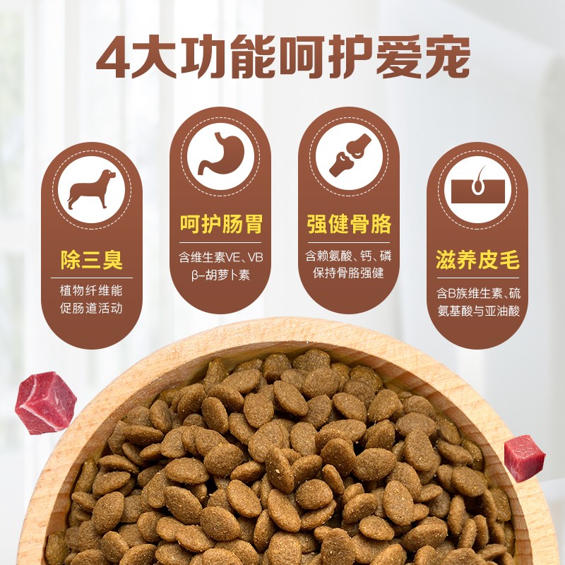 畅享优品cheershare狗粮 粗粮3代牛肉紫薯成犬粮通用型20斤装包邮 - 图1