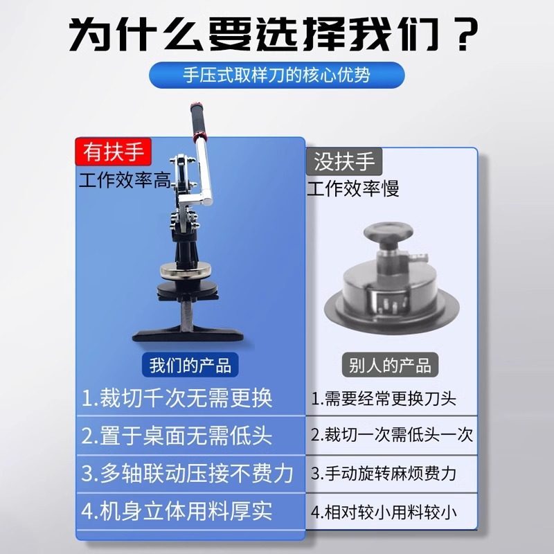 盛博手压取样刀纺织布克重仪圆盘取样器纸张取样器面料取样仪包邮,淘宝优惠券,粉丝福利购,淘宝优惠卷