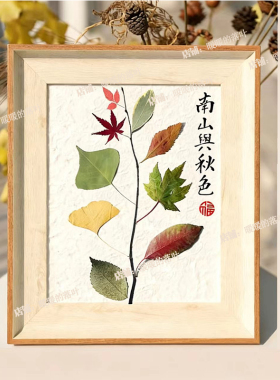 秋天叶子彩色落叶装饰画摆件材料