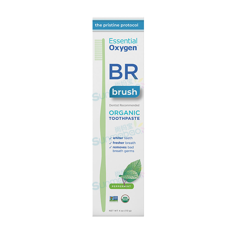 美国Essential Oxygen安东尼推荐BR有机牙膏美清新口气牙牙白龈护