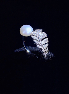 羽毛镶嵌小众设计淡水珍珠送女友