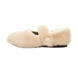 Степень лесная овчина, меховая, плоская плоская цветочная и бархатная обувь Мао субсида зимняя зимняя туфли хлопчатобумажные туфли носить одиночные туфли