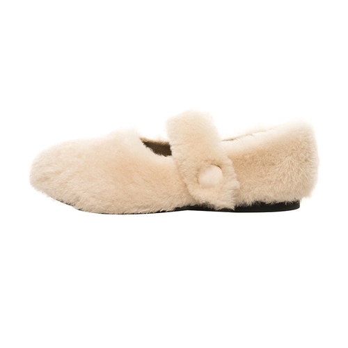 Степень лесная овчина, меховая, плоская плоская цветочная и бархатная обувь Мао субсида зимняя зимняя туфли хлопчатобумажные туфли носить одиночные туфли