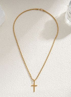 New Stainless Steel Cross Pendant Necklace for Men Women