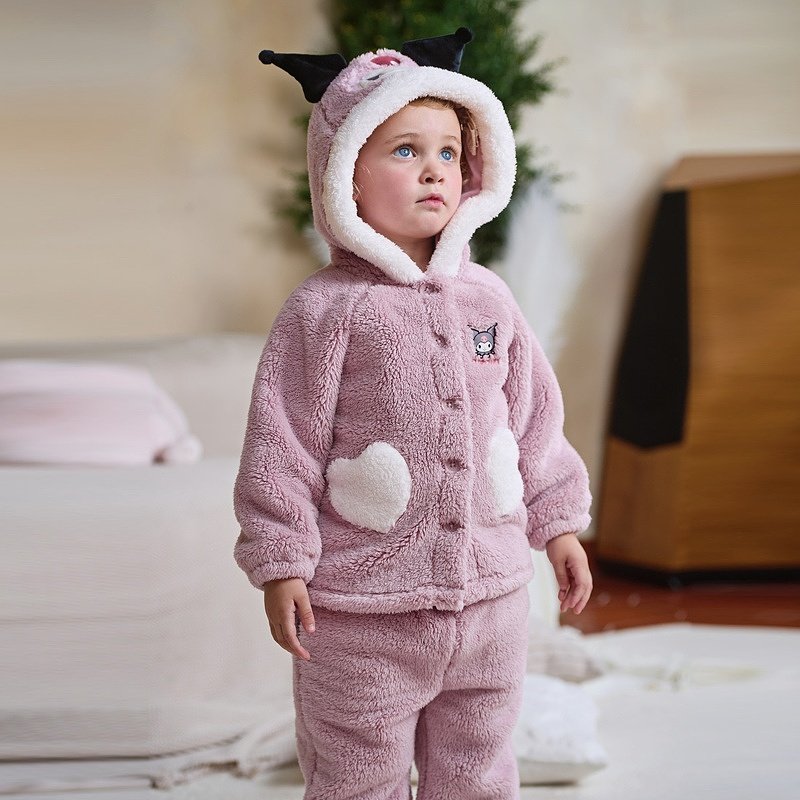 戴维贝拉儿童毛绒家居服套装童装冬季新款女童男童保暖珊瑚绒睡衣,淘宝优惠券,粉丝福利购,淘宝优惠卷