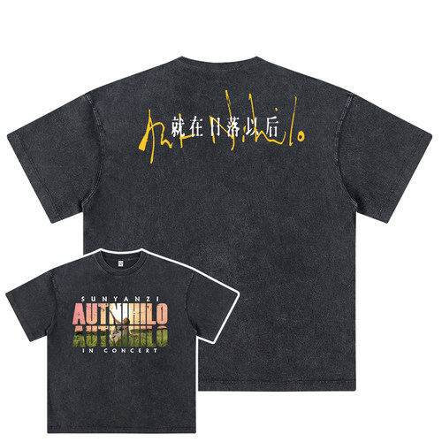 水洗黑/孙燕姿就在日落以后演唱会周边t恤同款短袖衣服粉丝应援物 - 图0