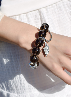 原创设计原创天然茶晶手串大尺寸大颗粒设计款手链小红书直播货源