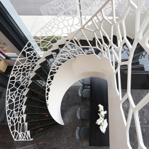 Overall Swivel Stairway Indoor column swivel penthouse duplex with integral steel wood stainless steel solid wood tread