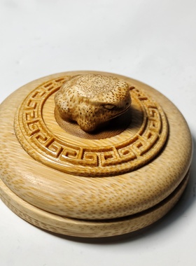 精品配件虫具茶叶罐香囊蝈蝈罐配件口盖镶嵌竹蒙心古风食槽文玩