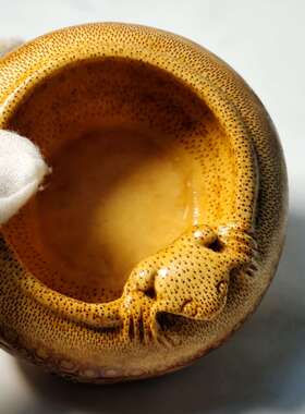 精品纯手工制作天然满钉老竹根公道杯竹制茶道茶杯摆件笔洗文玩