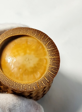 玉竹雕刻把玩件编织纹摆件收纳笔洗烟灰缸花插