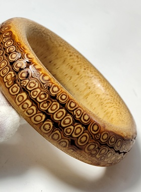 精品名家纯手工制作天然满钉竹根手镯竹根雕手环开心钉