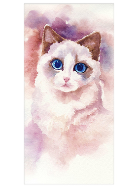 卡通猫咪客厅卧室房间无框画