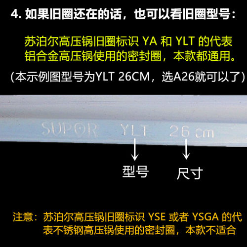 适用苏泊尔铝高压锅密封圈A18/20/22/24压力锅配件26胶圈28CM皮圈 - 图2