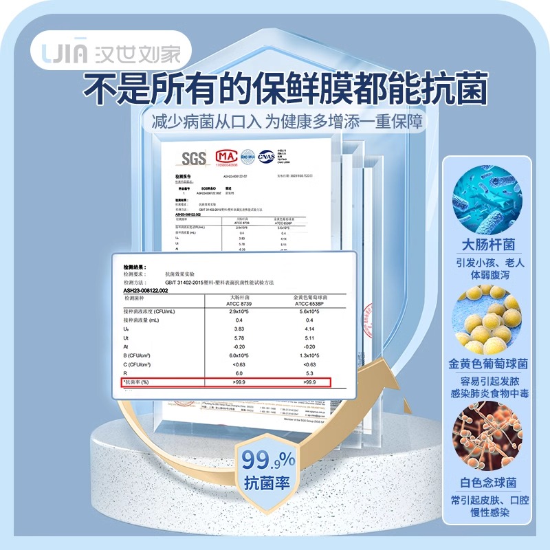 汉世刘家保鲜膜食品级家用厨房冰箱微波炉专用大卷点断式耐高温 - 图1