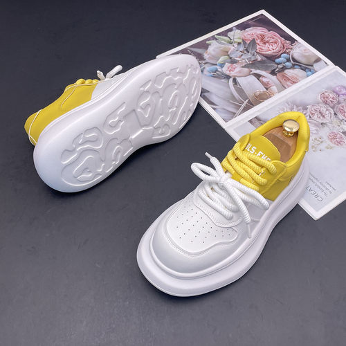 男鞋厚底小白鞋男士冬季新款时尚内增高面包鞋个性潮流运动休闲鞋 - 图2