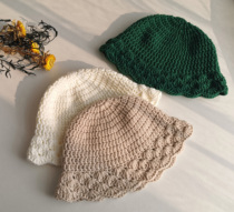 Korean Version Shells Flowers Fisherman Hat Hook Needle Diagrams Antidiy Hand-knitted Parent-child 3-age hat-weaving method