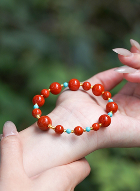 山川心语南红木火补木本命年手链