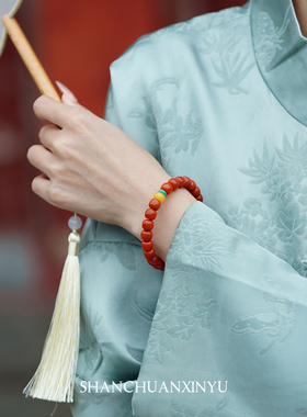 招财红色保山玛瑙原创设计天然