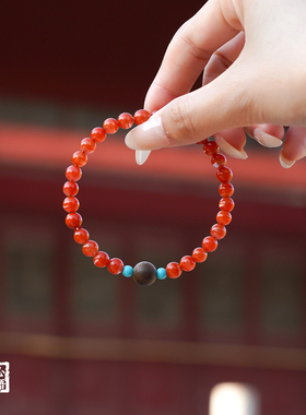 南红玛瑙火焰纹手串马年本命年