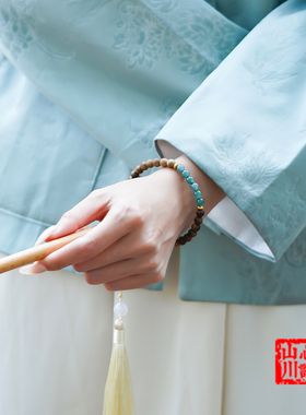 沉香手串真品沉水级檀木质老料海南莺歌奇楠文玩天然蓝水翡翠手链