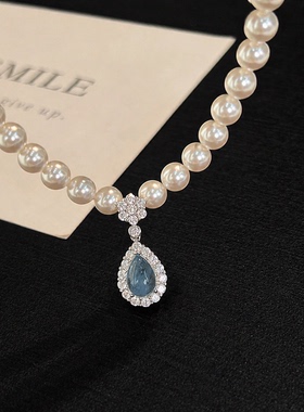 山川心语天然淡水珍珠银锁骨链