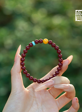 朱砂南红玛瑙蜜蜡本命年女款手串