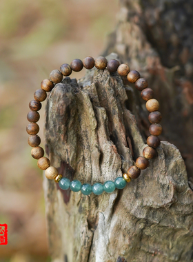 山川心语沉香蓝水翡翠手链