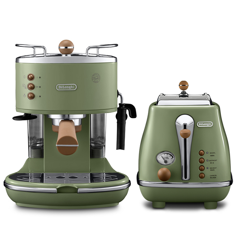 delonghi/德龙 意式家用半自动咖啡机ECO310 多士炉面包机吐司机 - 图1