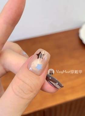 VERY MEET爆款ins海盐薄巧星星波点美甲猫眼显白韩系百搭美甲贴66