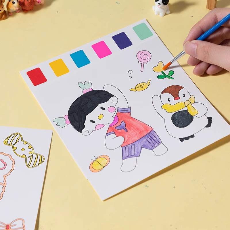 儿童diy水彩画，自带颜料送画笔-第3张图片-提都小院