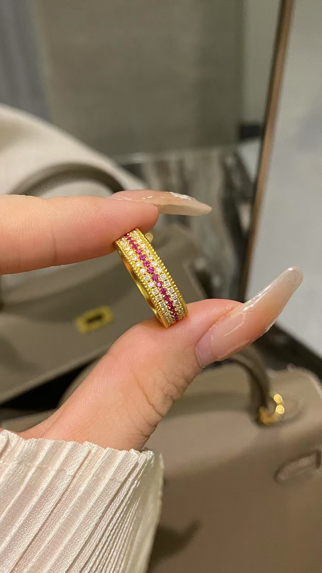 水贝黄金足金999古法点钻红宝石戒指百搭款满天星指环送女友礼物,淘宝优惠券,粉丝福利购,淘宝优惠卷