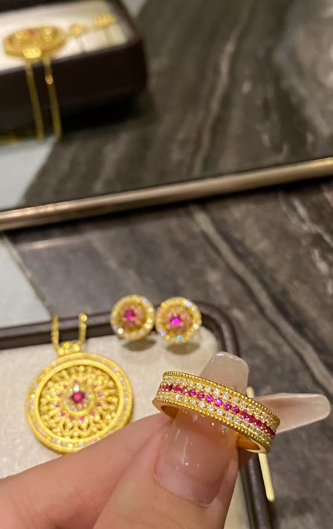 水贝黄金足金999古法点钻红宝石戒指百搭款满天星指环送女友礼物,淘宝优惠券,粉丝福利购,淘宝优惠卷