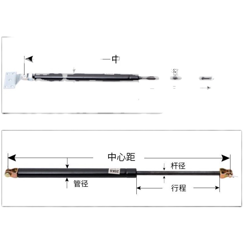 伸缩支撑杆拖拉机农用车压力空气弹簧气撑杆球头福田雷沃液压支杆 - 图3