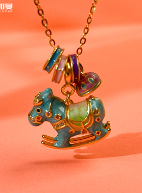 吕如曼银饰马上发财马年本命年小马吊坠锁骨链银项链女生日礼物