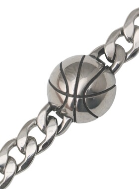 潮流不锈钢足球手链男款嘻哈个性