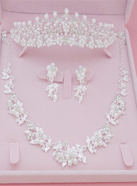 热卖新娘头饰皇冠项链礼服水钻
