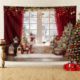 Christmas tree red curtain atmosphere background cloth hanging cloth