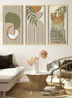 抽象木质墙面艺术背景装饰品